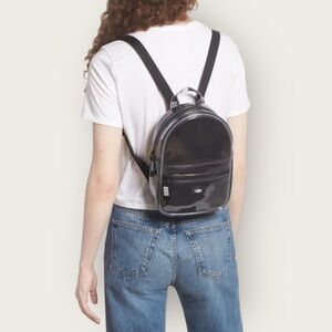 UGG DannieII Unisex Black Glossy Clear Overlay Sporty Trendy Mini Back Pack NEW